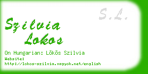 szilvia lokos business card